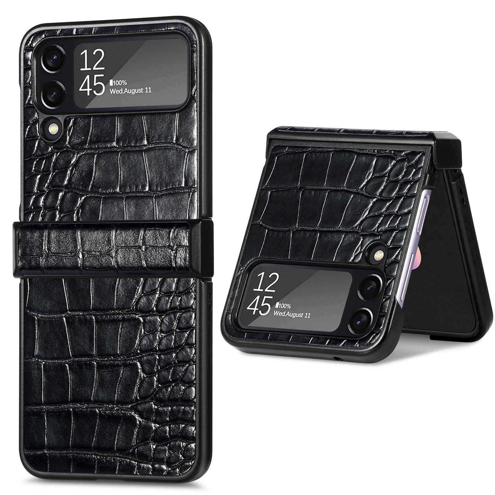 For Samsung Galaxy Z Flip4 5G Crocodile Texture Phone Case PU Leather Hard PC Back Cover For Samsung Galaxy Z Flip4 5G Crocodile Texture Phone Case PU Leather Hard PC Back Cover